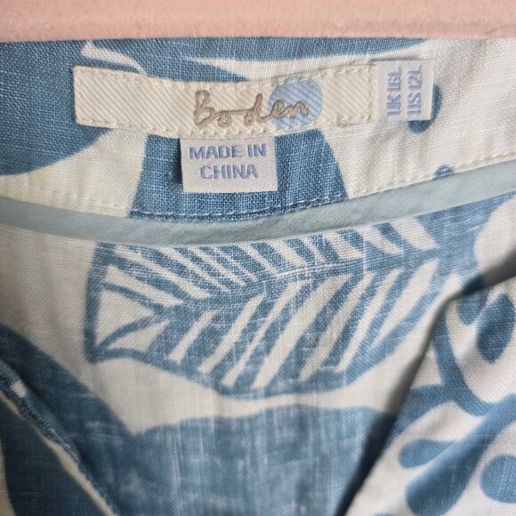 Boden Blue and White Floral Midi Dress - Picture 8 of 9